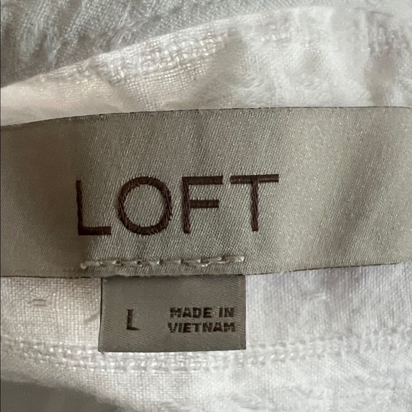 LOFT Cream Blouse with Tie Neck - Picture 7 of 7